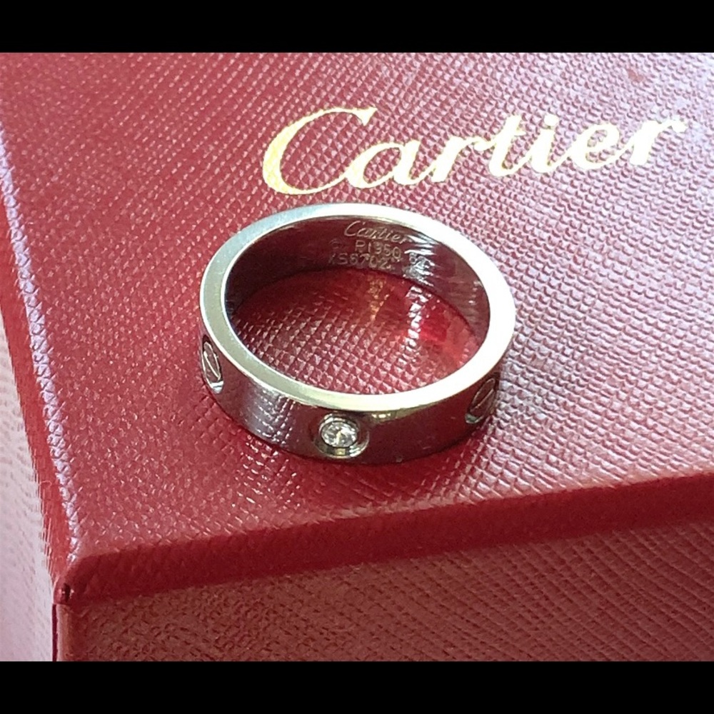 Cartier Love Wedding Band Platinum with One Diamond
